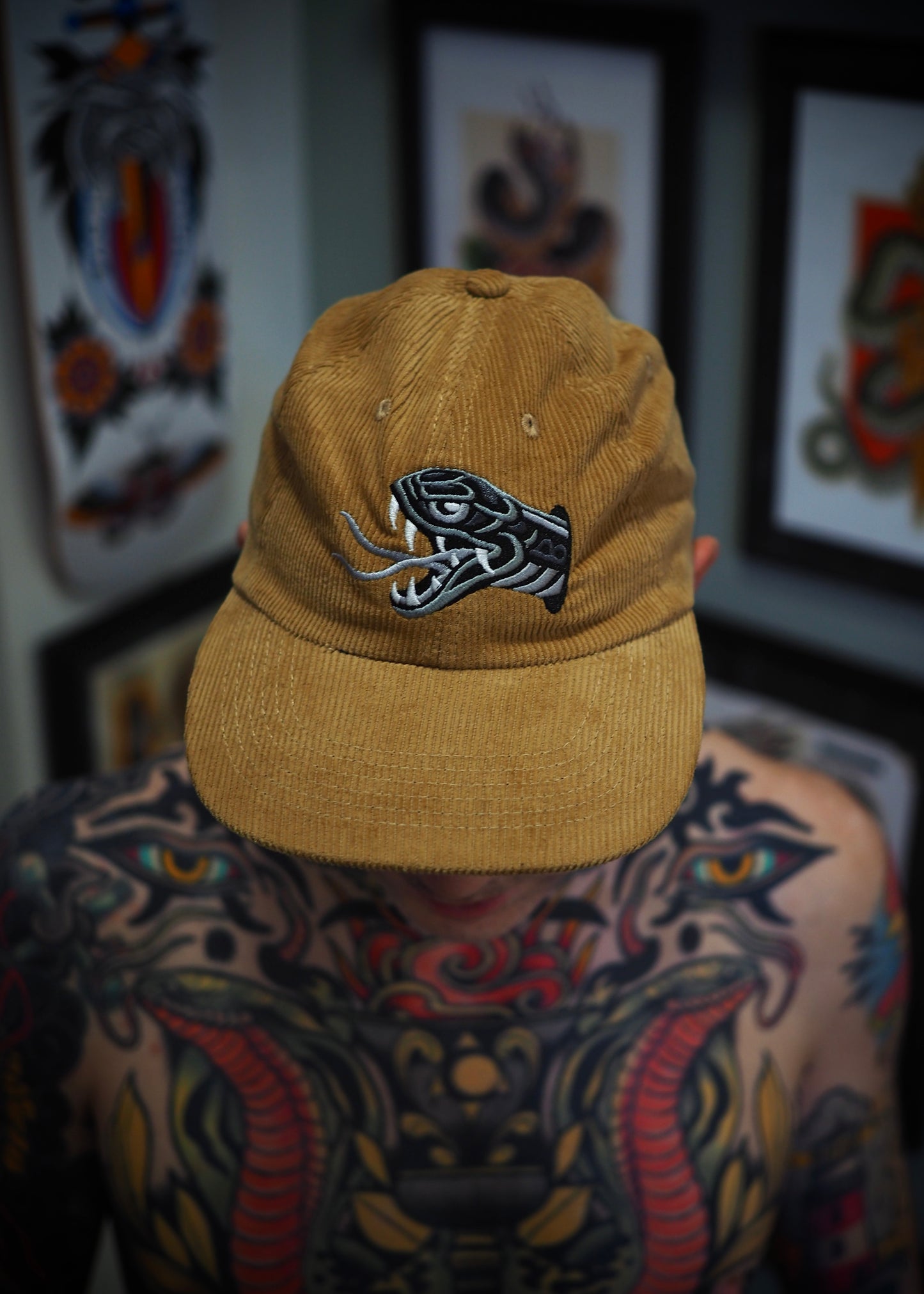 Corduroy snake cap