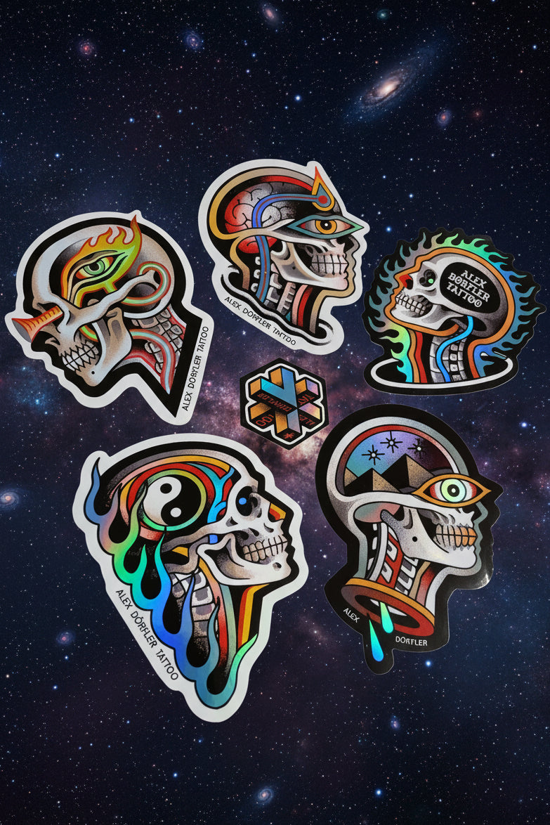 TRIPPY SKULL - sticker pack