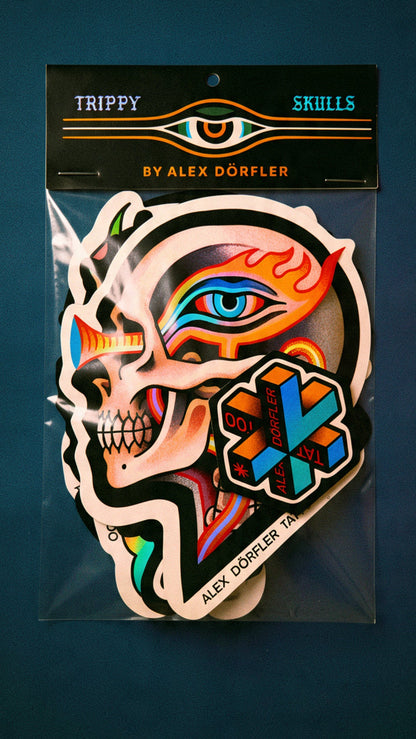 TRIPPY SKULL - sticker pack