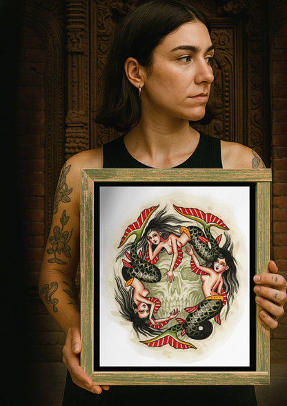 MERMAIDS AND SKULL