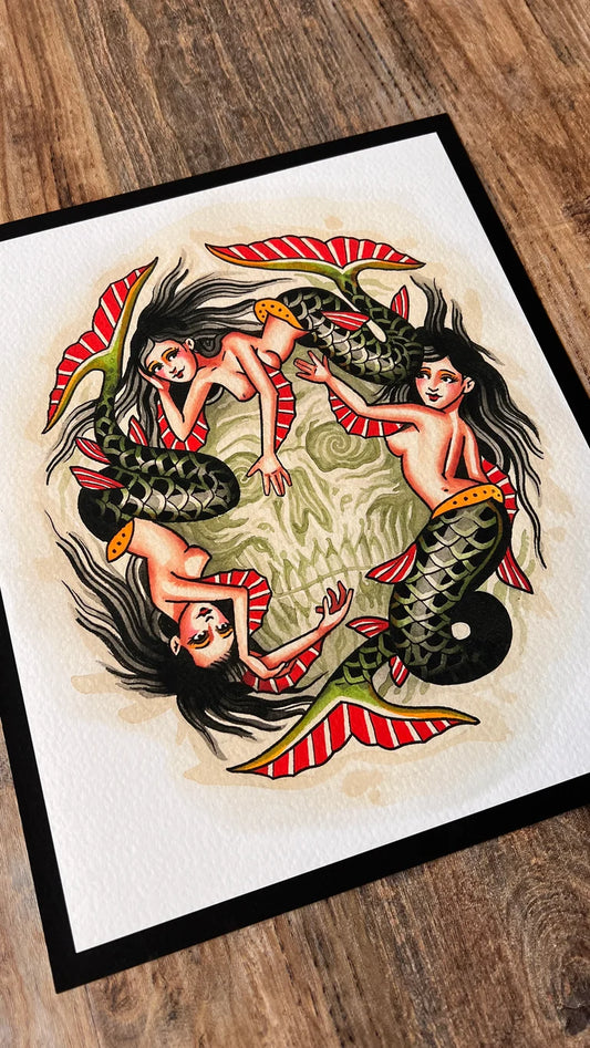 MERMAIDS AND SKULL